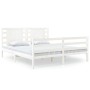 Solid white pine wood bed frame 140x190 cm by vidaXL, Beds and slatted bases - Ref: Foro24-3104264, Price: 141,99 €, Discount: %