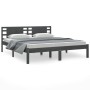 Estructura de cama madera maciza gris Super King 180x200 cm de vidaXL, Camas y somieres - Ref: Foro24-3104235, Precio: 200,99...