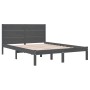 Estructura de cama doble pequeña madera maciza gris 120x190 cm de vidaXL, Camas y somieres - Ref: Foro24-3104125, Precio: 138...