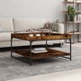 Engineered wood and iron smoke oak coffee table 80x80x45cm by vidaXL, Coffee table - Ref: Foro24-832815, Price: 60,02 €, Disc...