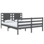 Small double bed frame gray pine wood 120x190 cm by vidaXL, Beds and slatted bases - Ref: Foro24-3104255, Price: 155,84 €, Di...