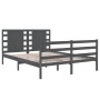 Small double bed frame gray pine wood 120x190 cm by vidaXL, Beds and slatted bases - Ref: Foro24-3104255, Price: 155,84 €, Di...