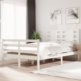 Estructura de cama madera maciza de pino blanco 120x200 cm de vidaXL, Camas y somieres - Ref: Foro24-3104279, Precio: 127,64 ...