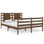 Estructura de cama doble madera maciza marrón miel 120x190 cm de vidaXL, Camas y somieres - Ref: Foro24-3104256, Precio: 158,...