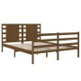 Estructura de cama doble madera maciza marrón miel 120x190 cm de vidaXL, Camas y somieres - Ref: Foro24-3104256, Precio: 158,...