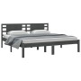 Estructura de cama de madera maciza de pino gris 200x200 cm de vidaXL, Camas y somieres - Ref: Foro24-3104240, Precio: 169,68...