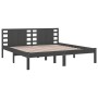 Estructura de cama de madera maciza de pino gris 200x200 cm de vidaXL, Camas y somieres - Ref: Foro24-3104240, Precio: 169,68...