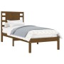 Estructura de cama madera maciza marrón miel 75x190 cm de vidaXL, Camas y somieres - Ref: Foro24-3104181, Precio: 103,15 €, D...