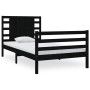 Estructura de cama madera maciza de pino negra 90x200 cm de vidaXL, Camas y somieres - Ref: Foro24-3104272, Precio: 129,19 €,...