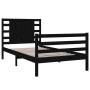 Estructura de cama madera maciza de pino negra 90x200 cm de vidaXL, Camas y somieres - Ref: Foro24-3104272, Precio: 129,19 €,...