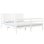 White solid wood bed frame Super King 180x200 cm by vidaXL, Beds and slatted bases - Ref: Foro24-3104299, Price: 169,73 €, Di...