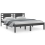 Estructura de cama madera maciza gris King Size 150x200 cm de vidaXL, Camas y somieres - Ref: Foro24-3104225, Precio: 170,82 ...