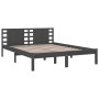 Estructura de cama madera maciza gris King Size 150x200 cm de vidaXL, Camas y somieres - Ref: Foro24-3104225, Precio: 170,82 ...