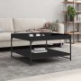 Mesa de centro madera de ingeniería y hierro negro 80x80x45 cm de vidaXL, Mesas de centro - Ref: Foro24-832813, Precio: 44,78...