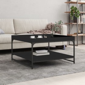 Engineered wood and black iron coffee table 80x80x45 cm by vidaXL, Coffee table - Ref: Foro24-832813, Price: 44,84 €, Discoun...