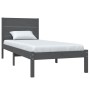 Estructura de cama individual madera maciza gris 90x190 cm de vidaXL, Camas y somieres - Ref: Foro24-3104120, Precio: 127,99 ...