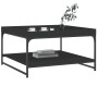 Mesa de centro madera de ingeniería y hierro negro 80x80x45 cm de vidaXL, Mesas de centro - Ref: Foro24-832813, Precio: 44,78...