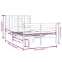 Estructura de cama madera maciza de pino 120x200 cm de vidaXL, Camas y somieres - Ref: Foro24-3104278, Precio: 120,73 €, Desc...