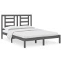 Estructura de cama de madera maciza de pino gris 140x190 cm de vidaXL, Camas y somieres - Ref: Foro24-3104330, Precio: 139,97...