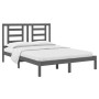 Estructura de cama de madera maciza de pino gris 140x190 cm de vidaXL, Camas y somieres - Ref: Foro24-3104330, Precio: 139,97...