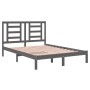 Solid gray pine wood bed frame 140x190 cm by vidaXL, Beds and slatted bases - Ref: Foro24-3104330, Price: 139,97 €, Discount: %