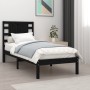 Estructura de cama madera maciza de pino negra 90x200 cm de vidaXL, Camas y somieres - Ref: Foro24-3104207, Precio: 116,99 €,...