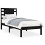 Estructura de cama madera maciza de pino negra 90x200 cm de vidaXL, Camas y somieres - Ref: Foro24-3104207, Precio: 116,99 €,...