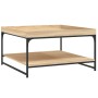 Mesa centro madera ingeniería y hierro roble Sonoma 80x80x45 cm de vidaXL, Mesas de centro - Ref: Foro24-832814, Precio: 60,1...