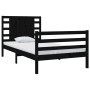 Estructura de cama madera maciza de pino negro 100x200 cm de vidaXL, Camas y somieres - Ref: Foro24-3104277, Precio: 137,59 €...