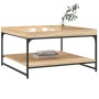 Mesa centro madera ingeniería y hierro roble Sonoma 80x80x45 cm de vidaXL, Mesas de centro - Ref: Foro24-832814, Precio: 60,1...