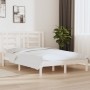 Estructura de cama de madera maciza de pino blanco 140x190 cm de vidaXL, Camas y somieres - Ref: Foro24-3104329, Precio: 127,...