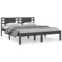 Estructura de cama de madera maciza de pino gris 160x200 cm de vidaXL, Camas y somieres - Ref: Foro24-3104230, Precio: 172,99...