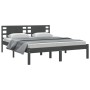 Estructura de cama de madera maciza de pino gris 160x200 cm de vidaXL, Camas y somieres - Ref: Foro24-3104230, Precio: 172,99...