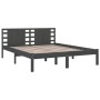 Estructura de cama de madera maciza de pino gris 160x200 cm de vidaXL, Camas y somieres - Ref: Foro24-3104230, Precio: 172,99...