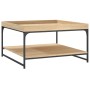 Mesa centro madera ingeniería y hierro roble Sonoma 80x80x45 cm de vidaXL, Mesas de centro - Ref: Foro24-832814, Precio: 60,1...