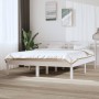 Estructura de cama de madera maciza de pino blanca 140x200 cm de vidaXL, Camas y somieres - Ref: Foro24-3104219, Precio: 136,...