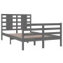 Estructura de cama madera maciza de pino gris 120x200 cm de vidaXL, Camas y somieres - Ref: Foro24-3104280, Precio: 149,83 €,...