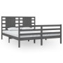 Solid gray pine wood bed frame 160x200 cm by vidaXL, Beds and slatted bases - Ref: Foro24-3104295, Price: 168,83 €, Discount: %