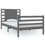 Solid gray pine wood bed frame 90x200 cm by vidaXL, Beds and slatted bases - Ref: Foro24-3104270, Price: 108,68 €, Discount: %