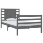 Solid gray pine wood bed frame 90x200 cm by vidaXL, Beds and slatted bases - Ref: Foro24-3104270, Price: 108,68 €, Discount: %