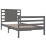 Solid gray pine wood bed frame 90x200 cm by vidaXL, Beds and slatted bases - Ref: Foro24-3104270, Price: 108,68 €, Discount: %