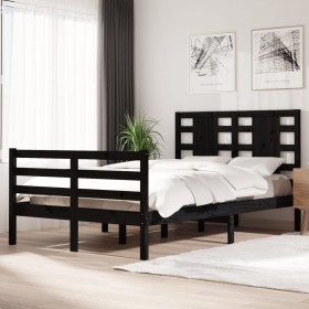 Solid black pine wood bed frame 120x200 cm by vidaXL, Beds and slatted bases - Ref: Foro24-3104282, Price: 153,99 €, Discount: %