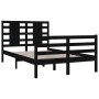 Solid black pine wood bed frame 120x200 cm by vidaXL, Beds and slatted bases - Ref: Foro24-3104282, Price: 163,56 €, Discount: %