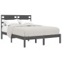 Estructura de cama doble madera maciza gris 135x190 cm de vidaXL, Camas y somieres - Ref: Foro24-3104195, Precio: 169,93 €, D...