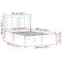 Estructura de cama doble madera maciza gris 135x190 cm de vidaXL, Camas y somieres - Ref: Foro24-3104195, Precio: 169,93 €, D...