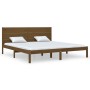 Estructura de cama madera maciza de pino marrón miel 200x200 cm de vidaXL, Camas y somieres - Ref: Foro24-3104176, Precio: 17...