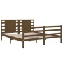 Honey brown solid pine wood bed frame 180x200 cm by vidaXL, Beds and slatted bases - Ref: Foro24-3104301, Price: 197,99 €, Di...