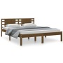 Estructura de cama madera maciza King marrón miel 150x200 cm de vidaXL, Camas y somieres - Ref: Foro24-3104226, Precio: 173,7...