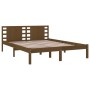 Estructura de cama madera maciza King marrón miel 150x200 cm de vidaXL, Camas y somieres - Ref: Foro24-3104226, Precio: 173,7...