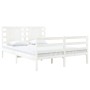 Solid white pine wood bed frame 140x200 cm by vidaXL, Beds and slatted bases - Ref: Foro24-3104284, Price: 138,94 €, Discount: %